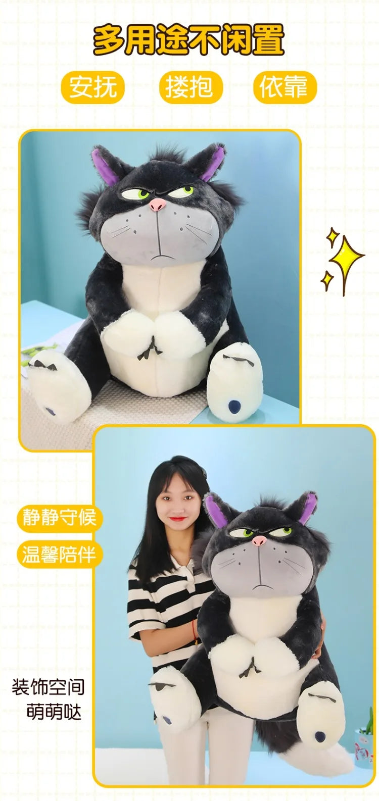 30-60cm Genuine Disney Lucifer Plush Toy Kawaii Stuffed Animal Plush Toys Japan Figaro Cinderella's Cat kids girl Birthday Gifts