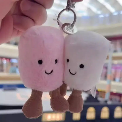 New Plush Cotton Candy Two Tone Cute Soft Two Tone Keychain Bag Pendant Plush Accessories Doll Car Pendant Holiday Gifts