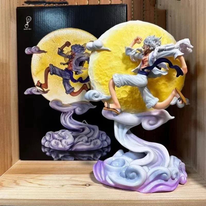 16cm One Piece Anime Figure Moon Nika Monkey D Luffy Gear 5 With Moon Light Action Figure Statue Model Collection Toys Gift