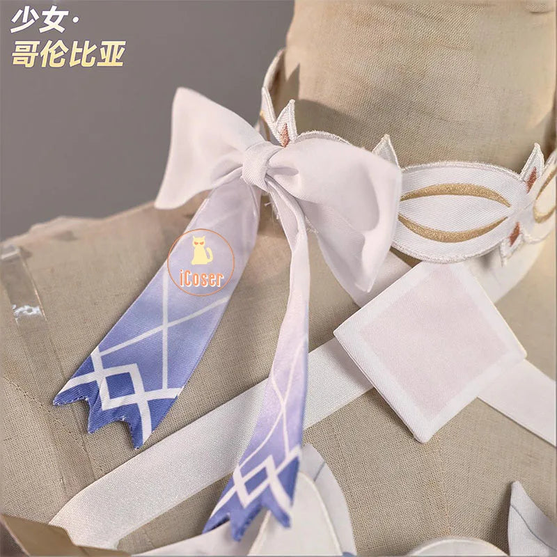 Genshin Impact Columbina Cosplay Costume Wig The Damselette Dress Uniform Headwear Eleven Fatui Harbingers Halloween Women Girls