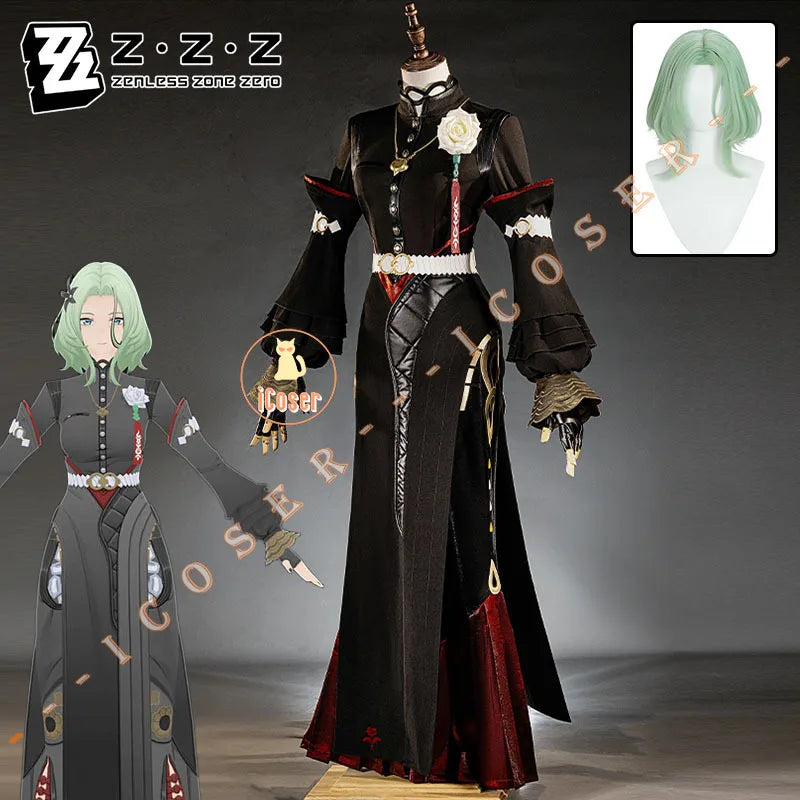 Zenless Zone Zero Isolde Cosplay Costume Wig Uniform Headwear Pendant Halloween Party Women Girls Props Game Role Play Outfit