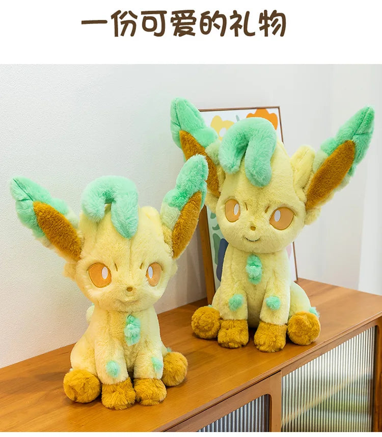 45/55/65CM Big Size Pokemon Leafeon Plushies Kawaii Cartoon Anime Doll Comfortable Soft Doll Children's Ornament Toy Gifts