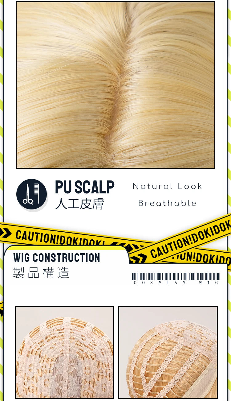 Women Princess Wig Anime DokiDoki Women Long 80cm Golden Curls Hair Christmas Princess Cosplay High Heat Resistant Free Cap Wig