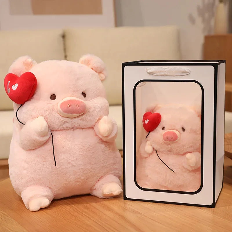 New 30-55cm Cute Cartoon Angel Pig Plush Toys Lovely Fat Piggy Stuffed Doll Red Heart for Girls Lovers Valentine's Day Gifts