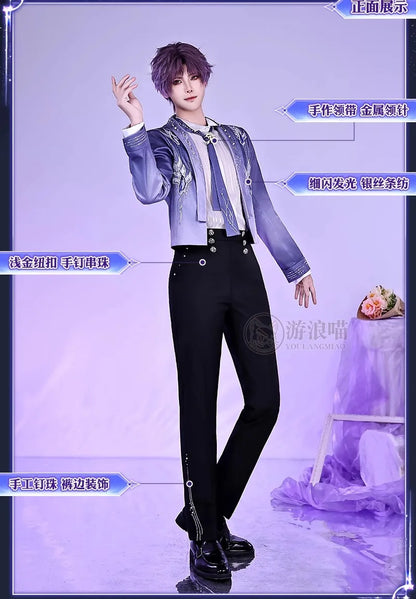 Love and Deepspace Rafayel Boundless Seas Cosplay Costume Wig Birthday Suit Uniform Ring Halloween Party for Women Men iCoser