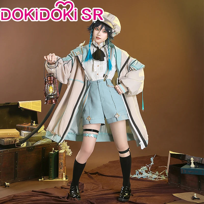 IN STOCK Venti Doujin Cosplay Game Genshin Impact DokiDoki-SR Venti Cute Cosplay Costume Detective Venti Genshin Impact Costume