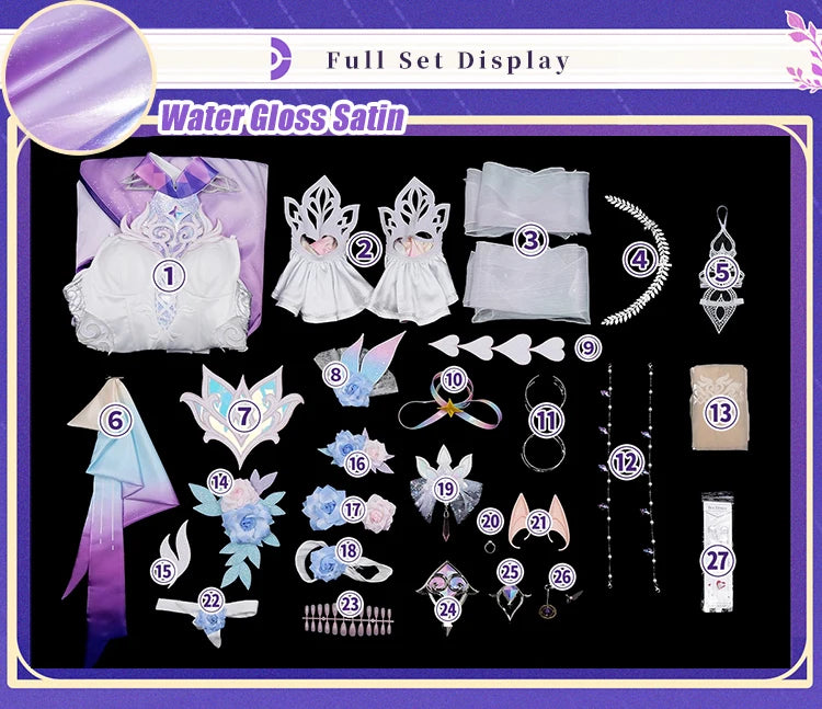 IN STOCK Cyrene Cosplay Costume Game Honkai: Star Rail【S-2XL】DokiDoki-R HSR Cyrene Dress Veil Plus Size