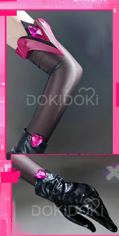 Dva Cosplay Costume Game DokiDoki-R Women Pink Dress Sexy Dva Costume Halloween Cosplay