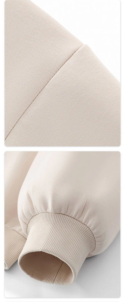 ZODF Trendy Winter 350gsm Solid Fleece Hooded Hoodies For Man Unisex Boxyfit Solid Warm Pullovers Brand Clothing HY0038