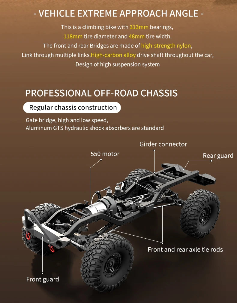 1/10 RC Car HB RTR R1011 Remote Control Vehicle 2.4G Full Proportional Rock Crawler LED Light 4WD Off-Road Climbing Truck Toys