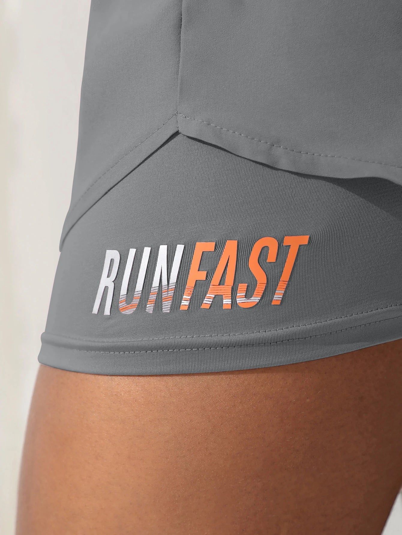 Women’s High Rise Elastic Waist Yoga and Running Shorts Fake Two-Piece Design