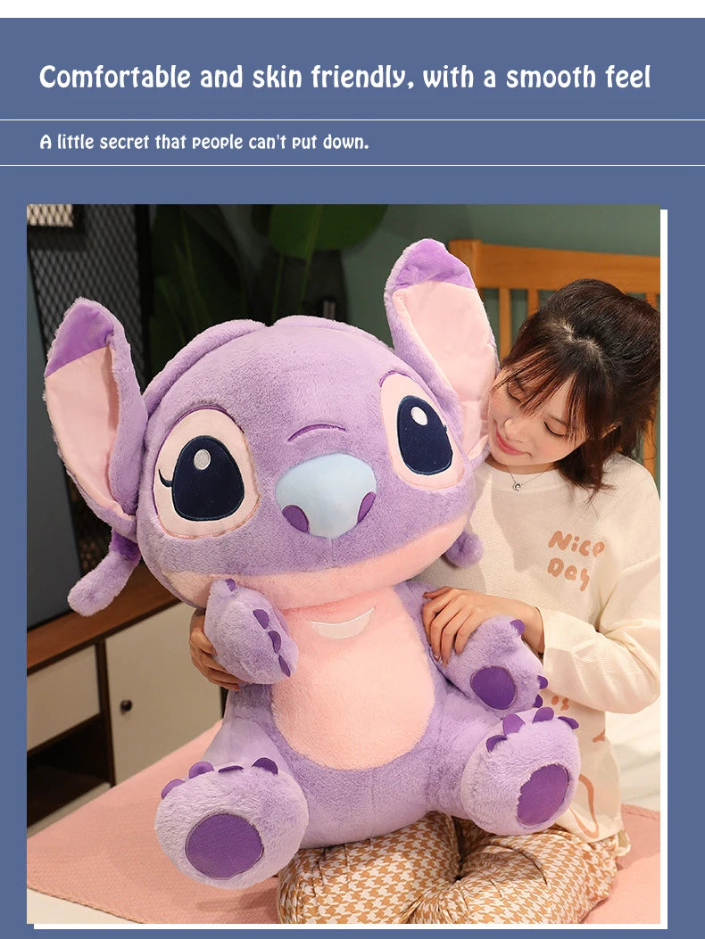 35/60cm Disney Lilo and Stitch Plush Toys Cute Anime Stich Doll Stuffed Plushie Angel Pillow Soft Gift for Children Kawaii