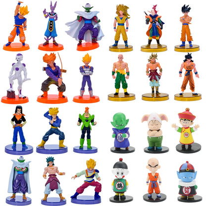 18cm 6PCS Dragon Ball Z Super Goku Vetega Majin Buu Freeza Beerus Whis Mark Karin Gotenks PVC Figures Anime Collectiable Model