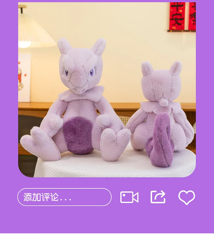 35/85cm Mewtwo Pokemon Plush Toys Large Anime Doll Pillow Cartoon Mew Pokémon Plushie Kawaii Stuffed Gift for Kids Birthday