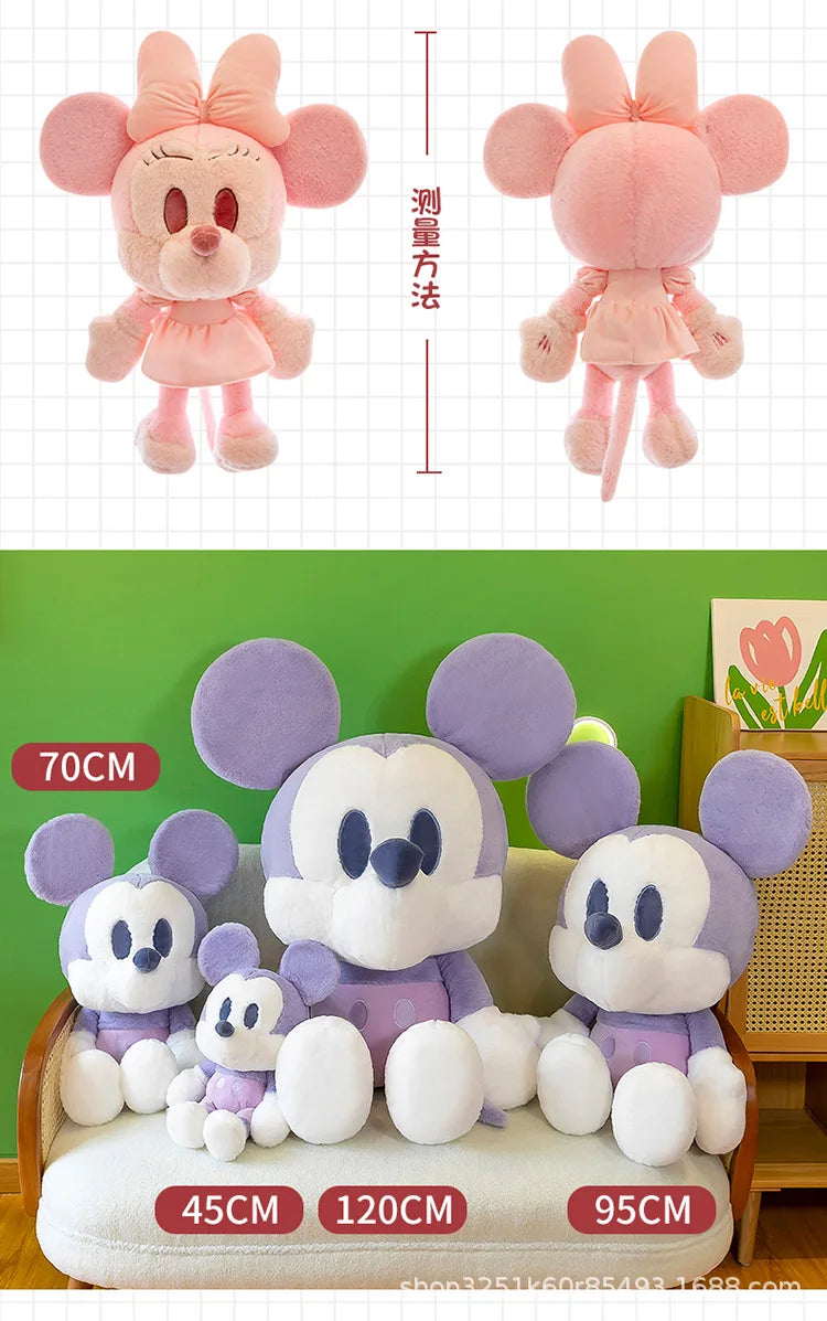 65/85/110cm Super Big Size Mickey Minnie Mouse Kawaii Anime Plush Stuffed Doll Disney Cartoon Plush Pillow Children Holiday Gift