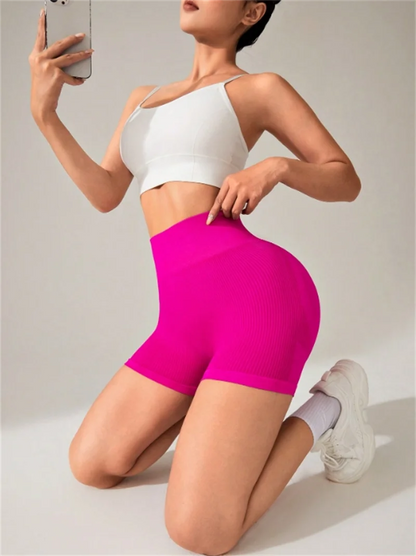 The Codex Women’s Slim Fit High Waist Seamless Hip Lifting Yoga Shorts Tight Knit Sports and Fitness Pants