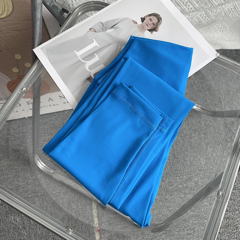 Hot Sale Women’s High Waisted Hip Lifting Yoga Leggings Breathable Fitness Running Cycling Pants - Pool Blue / M