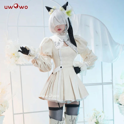 LAST BATCH UWOWO Game 2B Collab White Cosplay Costume Maid Dress Halloween Costume