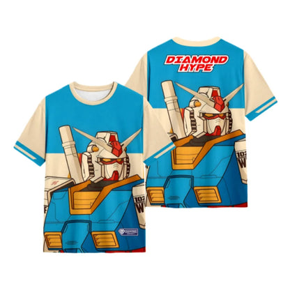 Fashion Jersey Gundam RX78 Anime Mecha Korean Style Kpop Baseball Hockey T-shirt Fashion Streetwear Anime Daily Unisex Tops Tees