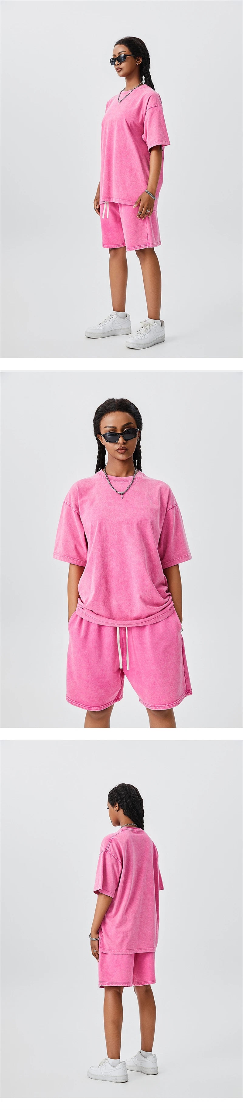 ZODF Men's Summer Batik Washed 250gsm T Shirts Retro Vintage Unisex Basic Loose Solid Cotton T-Shirt Brand Tops 2024 New HY0753