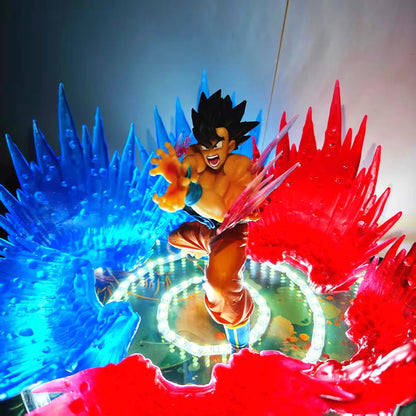 Dragon Ball Z Anime Son Goku Kaiouken Action Figure Blue Red Led Effect DBZ Figurine Toys PVC Model Collection Gift