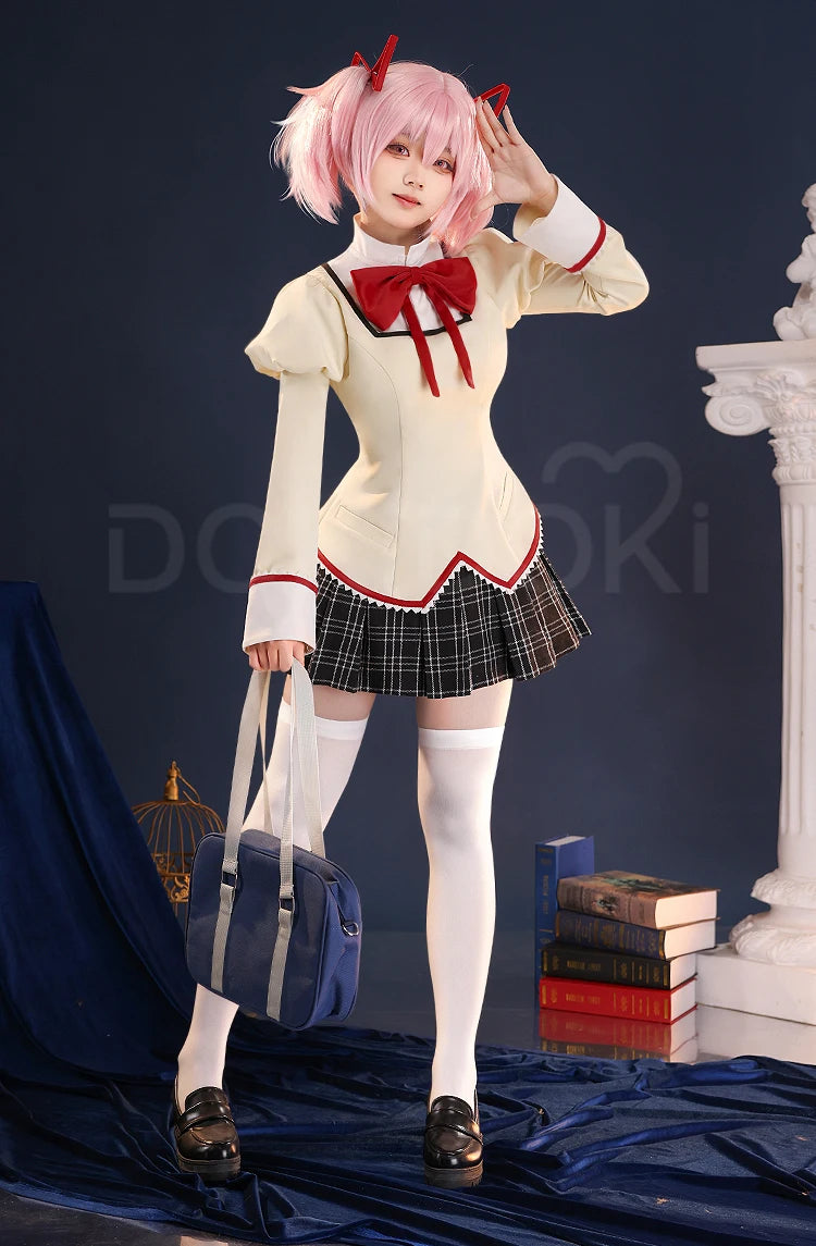IN STOCK Madoka Akemi Tomoe Mami Cosplay Anime DokiDoki-SR Women Cute Costume Uniform