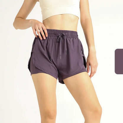 Codex Sports Women’s Lightweight High Waist Loose Yoga Shorts Quick Dry Breathable Athletic Running Outdoor - Purple / S