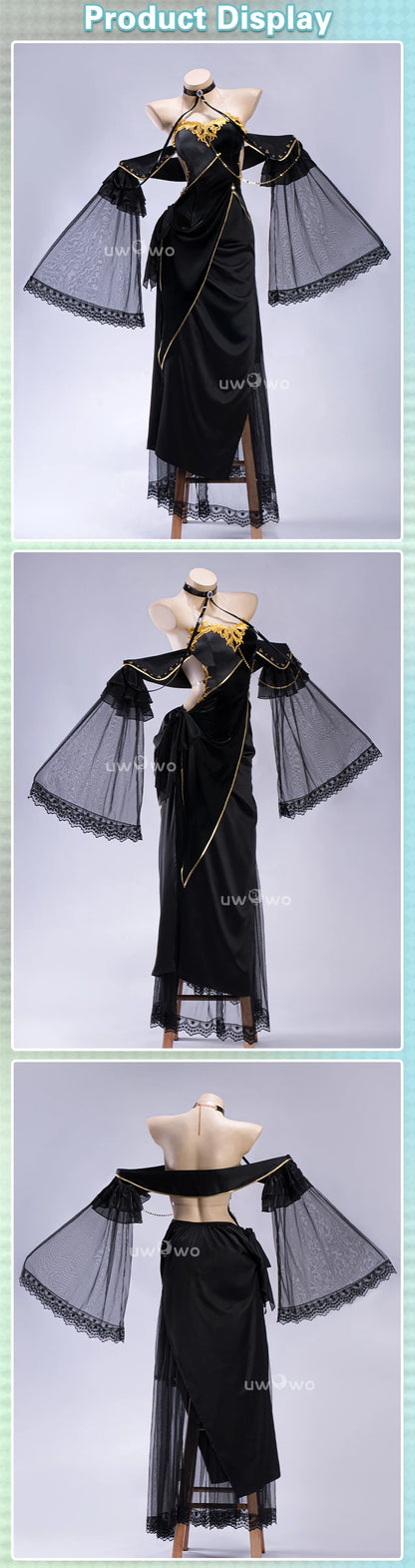 IN STOCK UWOWO CC Cosplay Game Codee Geasss: C.C. CC Black Gown Cosplay Costume Party Dress Halloween Costume