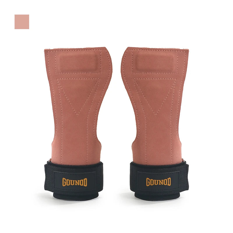 The Codex Cowhide Gym Grips with Wrist Wraps for Men and Women – Weightlifting Fitness Workout Palm Guards