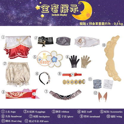 iCoser Honkai Star Rail Tribbie Cosplay Costume Wig Dress Uniform Headwear Wings Halloween Party for Women Girls Props Carnival