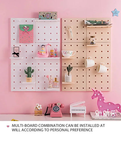 Home Decor Wall Shelves Decoration Hole Board Wall Storage Rack Storage Shelf Kitchen Bedroom Hanging Wall Shelves Wall Decor