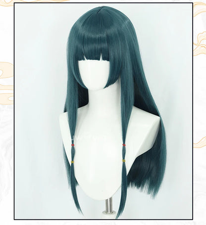 IN STOCK UWOWO Maomao Wig Anime The Apothecaryy Diaries Maomao Dance Dress Cosplay Wig Long Dark Green Wig 80CM