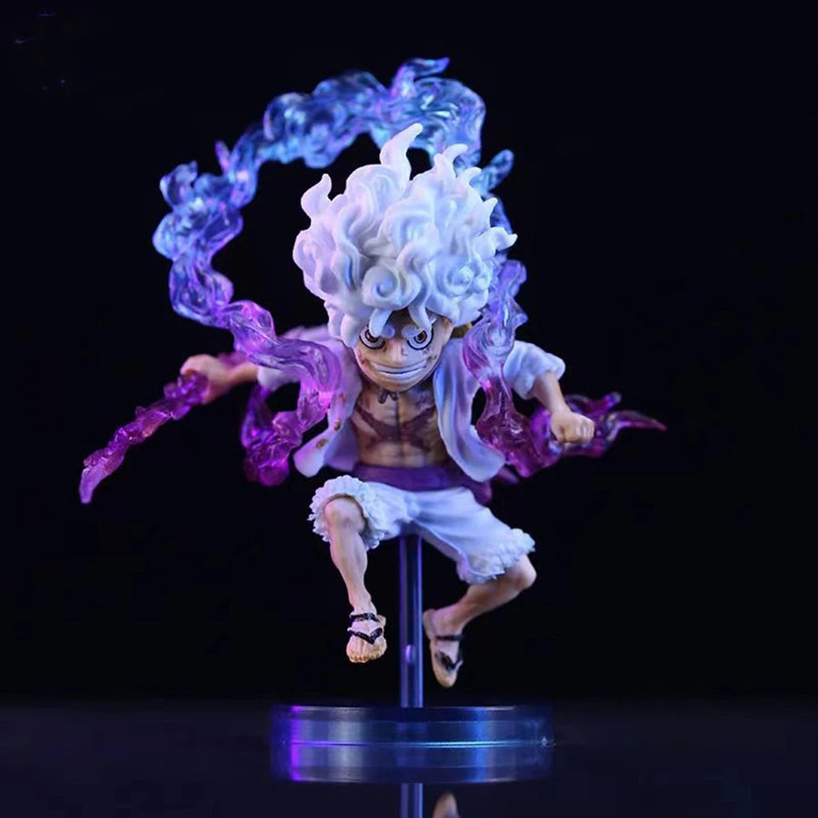 6PCS/Set One Piece Anime Figure Q Version GEAR5 Sun God Nika Luffy Action Figures Room Decoration PVC Collection Model Doll Toys