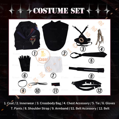 Love and Deepspace Caleb Cosplay Costume Wig Farspace Colonel Uniform Trench Halloween Party for Women Men Carnival Cos Props