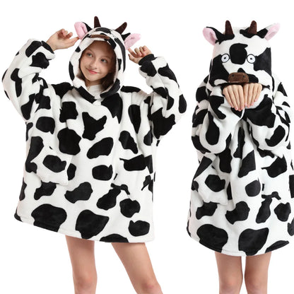 Funny Cartoon Children's Pajamas Girls Winter Clothes Plush Dinosaur Cat Bear Unicorn Pink Blue Toddler Boy Pijama Kids Clothing