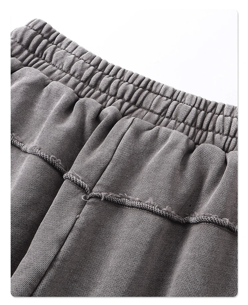 ZODF Retro Men Heavy-Weight Washed 430gsm Shorts Unisex High Street Patchwork Summer Distressed Cotton Shorts HY1035