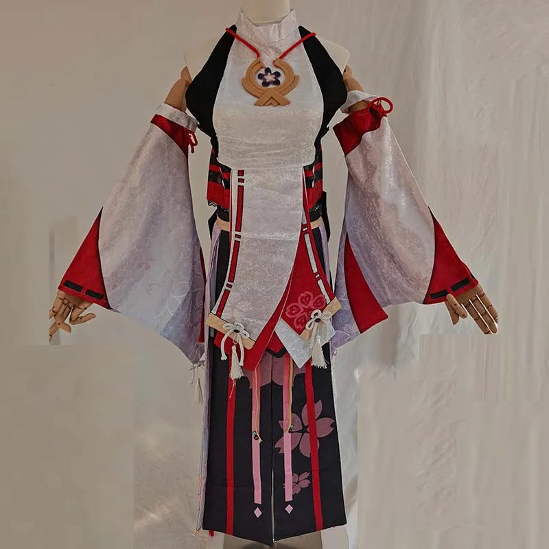 HOMCHEE TRENDS Genshin Impact Yae Miko Cosplay Set Adult Cotton Polyester