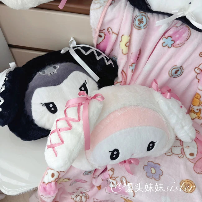 Sanrio Lolita My Melody Headrest Back Cushion Car Seat Belt Cover Stuffed Anime Kuromi Cuddly Pillow Plushies Xmas Gifts Girl