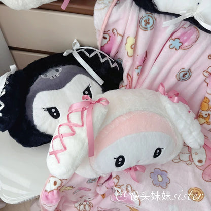 Sanrio Lolita My Melody Headrest Back Cushion Car Seat Belt Cover Stuffed Anime Kuromi Cuddly Pillow Plushies Xmas Gifts Girl