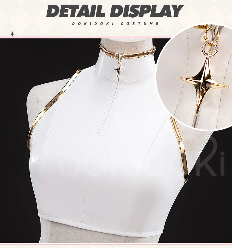 【Last Batch】IN STOCK Rumii Zoeyi Miraa Cosplay Costume【XS-3XL】DokiDoki-N Women White Suit Golden Rumii Cosplay Plus Size