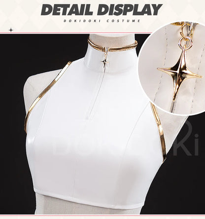 【Last Batch】IN STOCK Rumii Zoeyi Miraa Cosplay Costume【XS-3XL】DokiDoki-N Women White Suit Golden Rumii Cosplay Plus Size