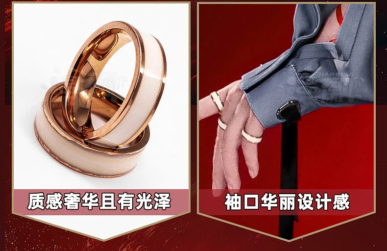 Wuthering Waves Chisa Cosplay Costume Wig Jacket Uniform Headwear Rings Sticker Halloween Party for Women Girls Carnival Props