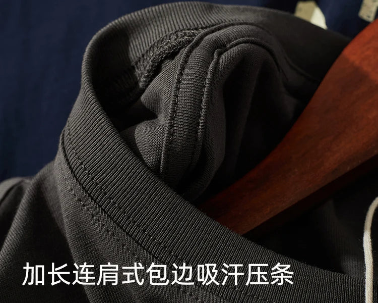 Summer New American Retro Sleeveless O-neck Soild Color T-shirt Men's Fashion 100% Cotton Washed Old Casual Sports Vest Tops