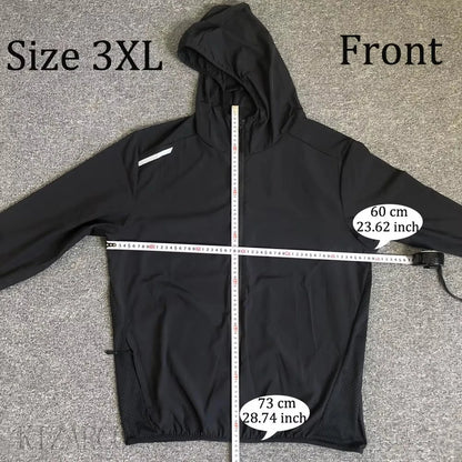 2025 Running Jacket Autumn Reflective Hooded Gradient Color Sportswear Breathable Men and Women Jogging Coat