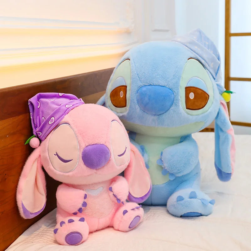80cm Large Big Size Disney Stitch Sleeping Cute Anime Plush Stuffed Doll Room Plushies Pillow Ornaments Children's Holiday Gifts