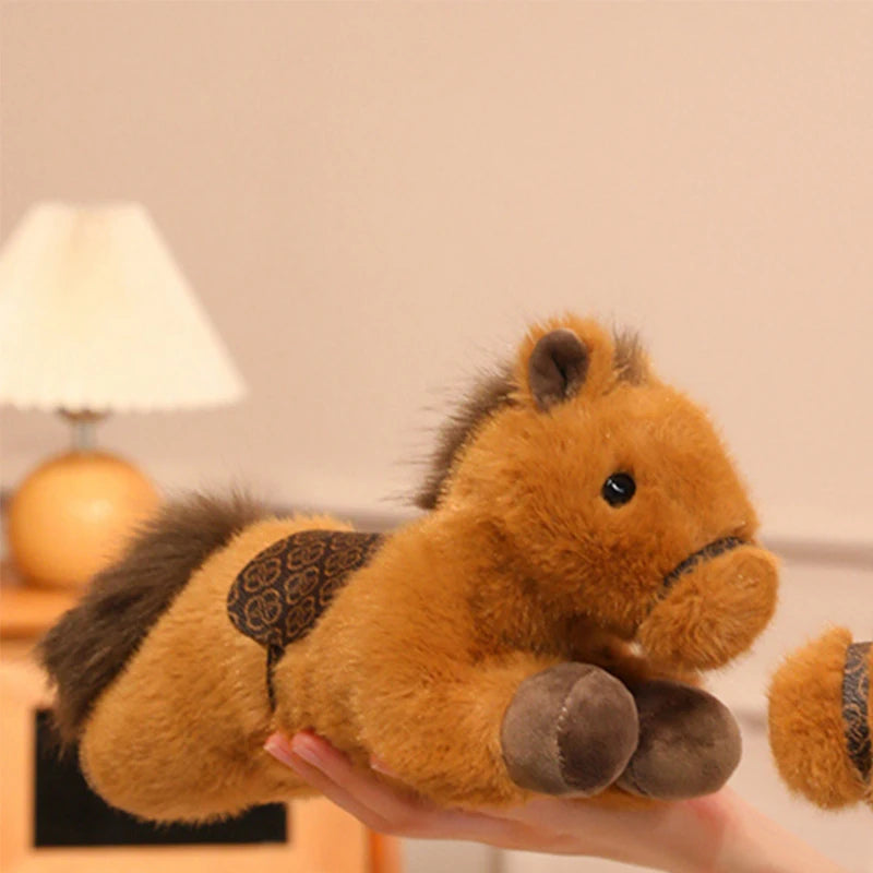New Arrival Cute Saddle Pony Plushies Stuffed Animal Brown Horse Racehorse Soft Toys Birthday Xmas New Year Gift