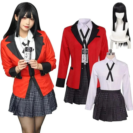 Kakegurui Jabami Yumeko Cosplay Costume Set Polyester