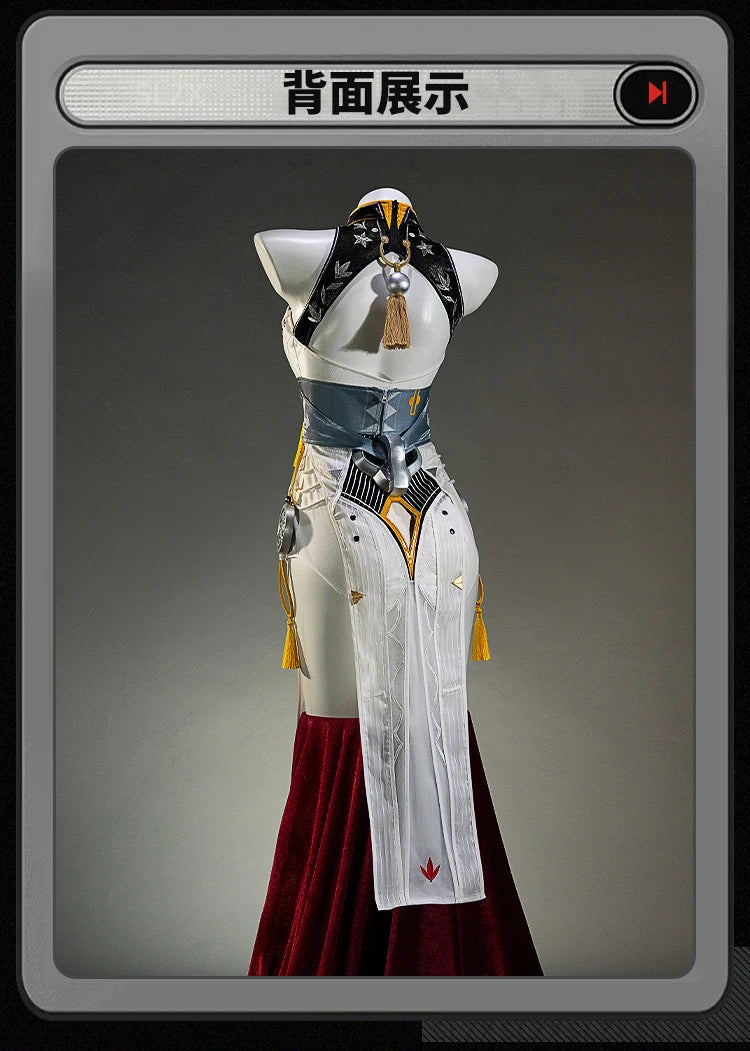 Zenless Zone Zero Ye Shunguang Cosplay Costume Wig Dress Cheongsam Headwear Tail Halloween Party for Women Girls Props iCoser