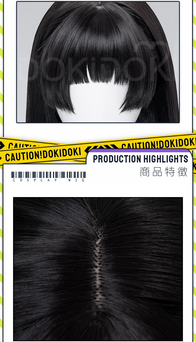 CHISA Cosplay Costume Game Wuthering Waves DokiDoki-SR Women Black JK Uniform Halloween CHISA Suit Coat Cosplay Wig