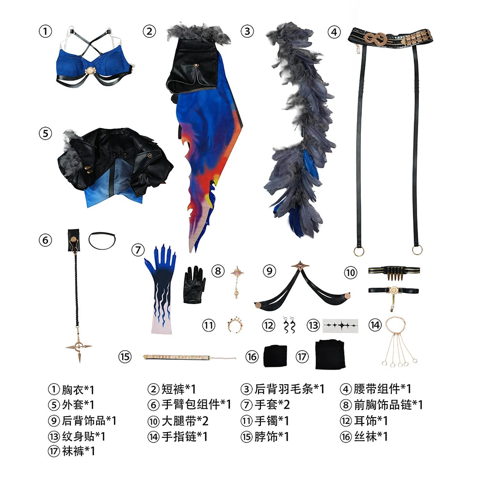 Wuthering Waves Galbrena Cosplay Costume Wig Uniform Outfit Jacket Carnival Halloween Party for Women Girls Role Play Cos Props